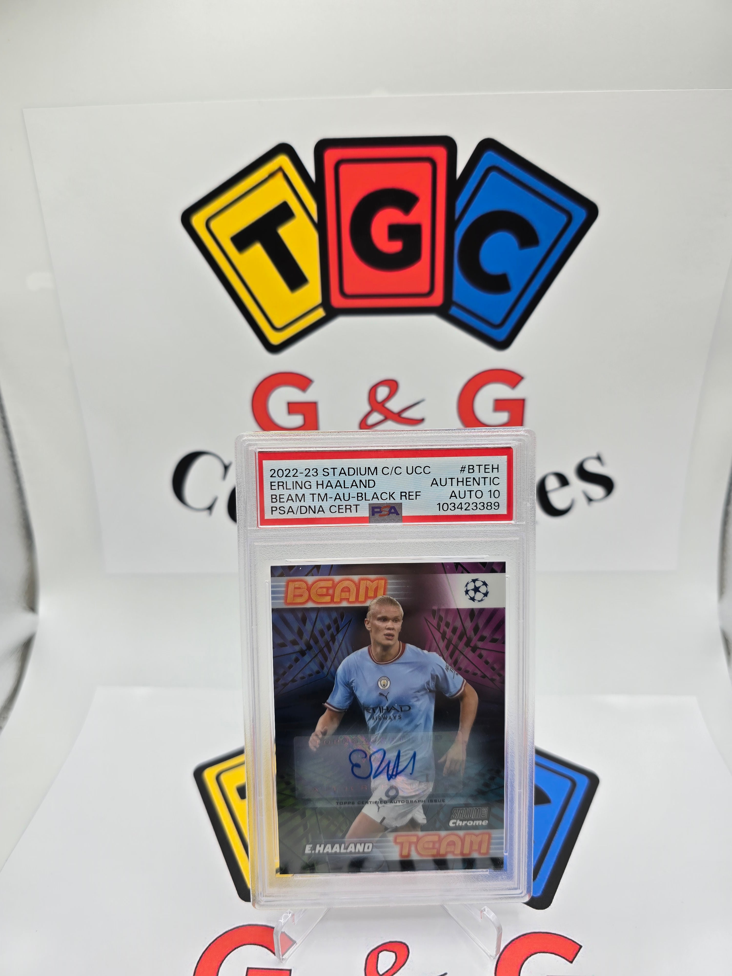 Topps Erling Haaland numbered 06/10 with autograph PSA 10