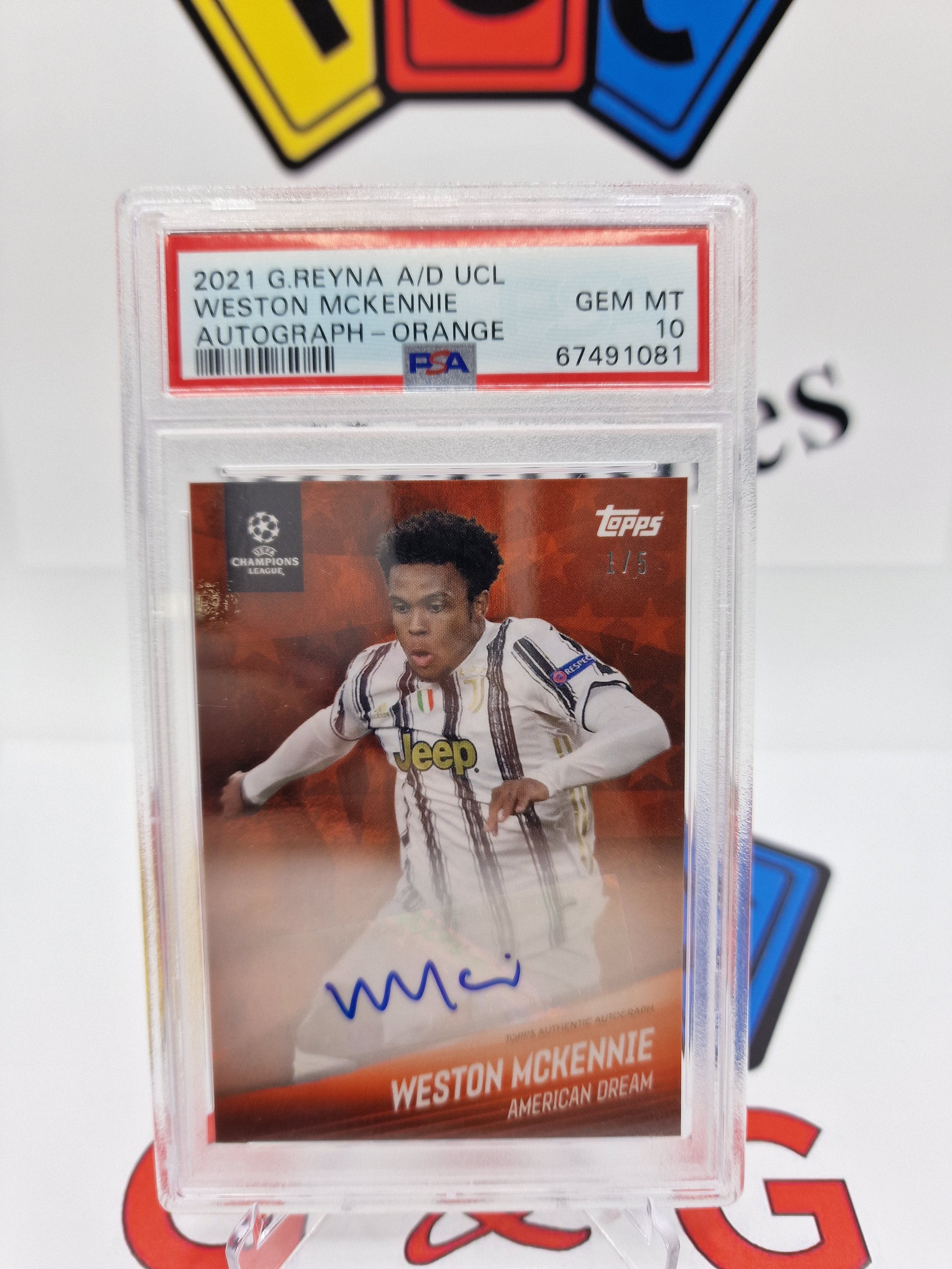Topps Weston McKennie numbered 1/5 with autograph graded Psa10