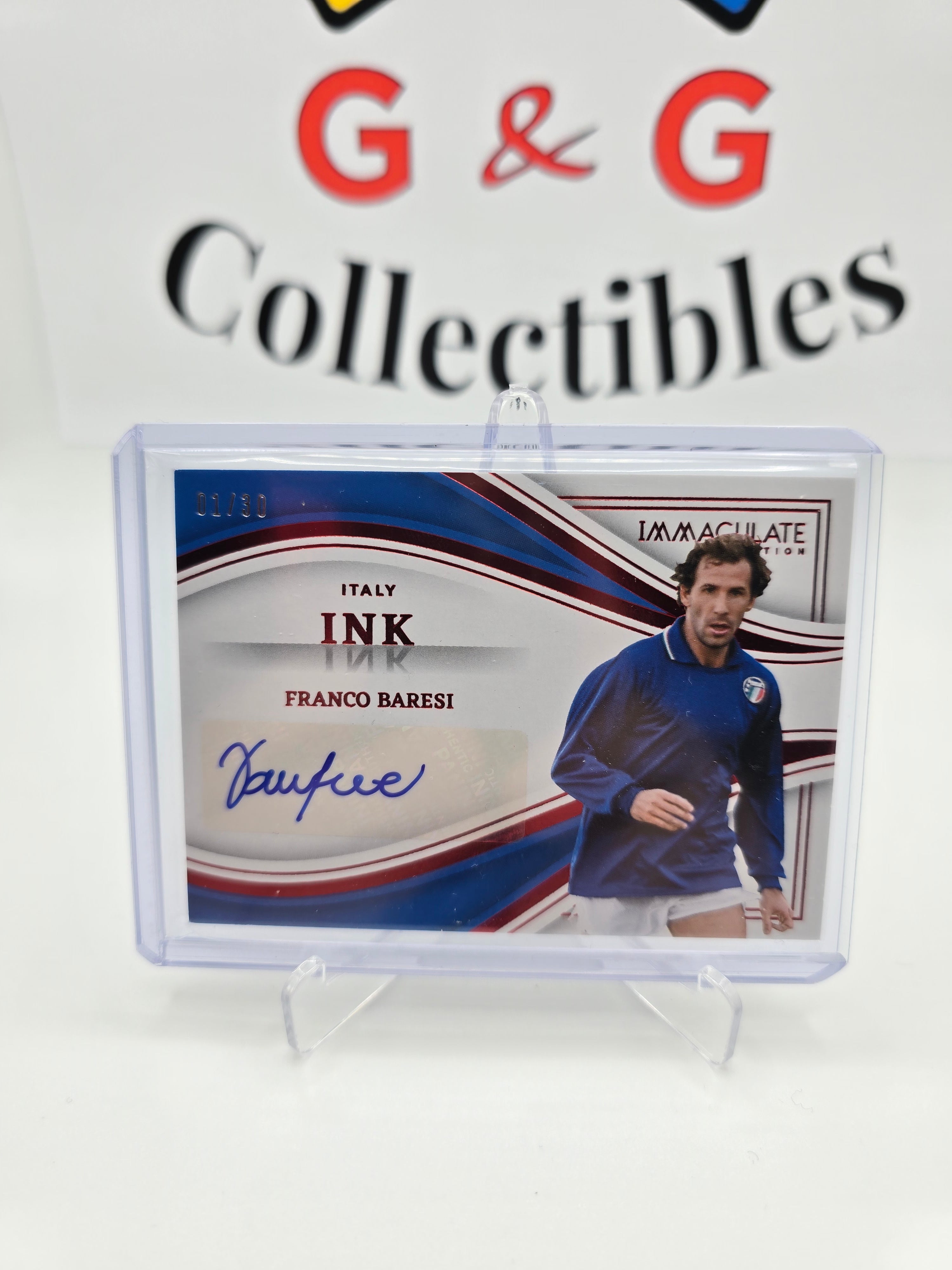 Panini Franco Baresi numbered 01/30 with autograph