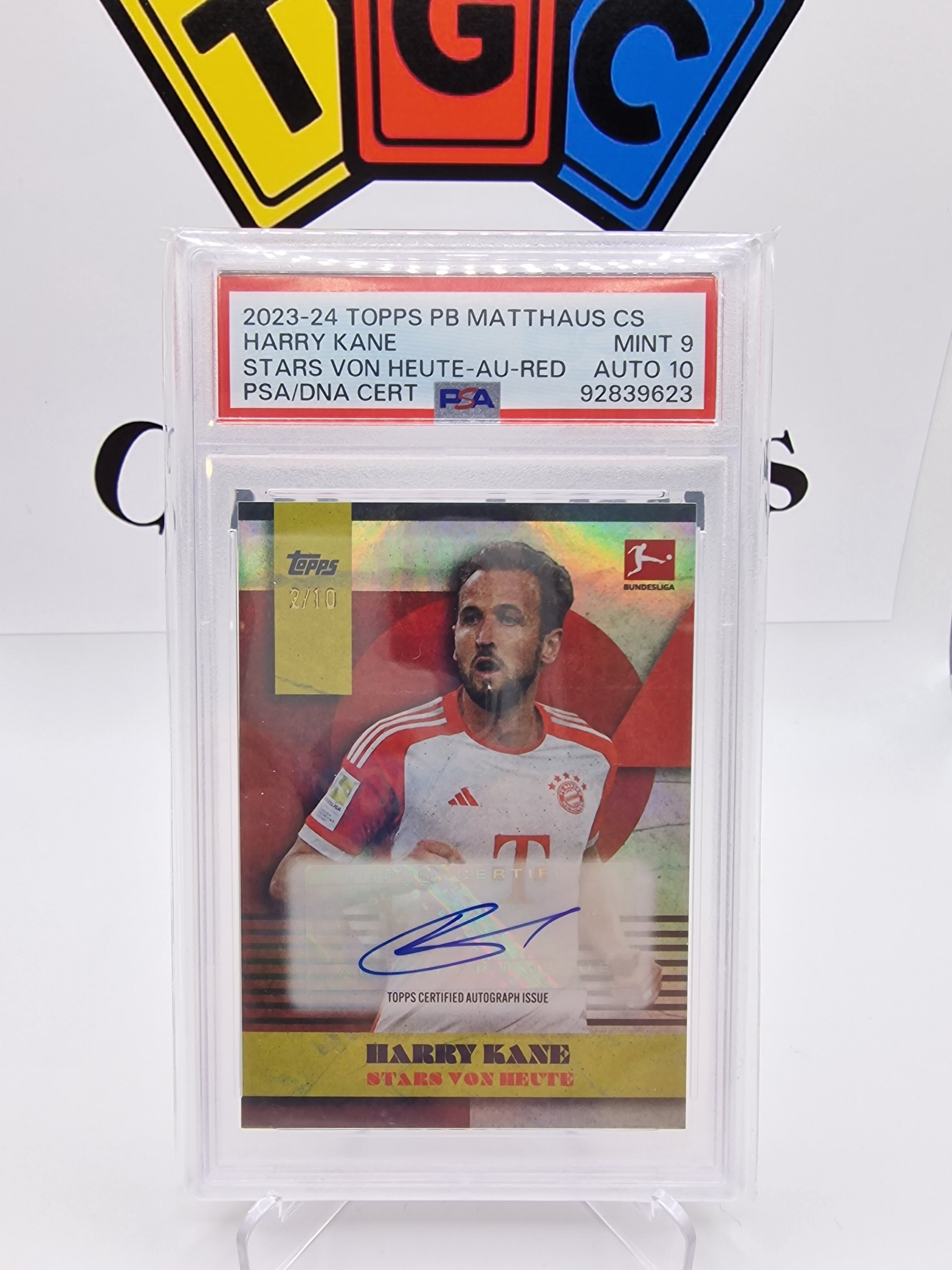 Topps Harry Kane numbered 02/10 with autograph Psa 9 10