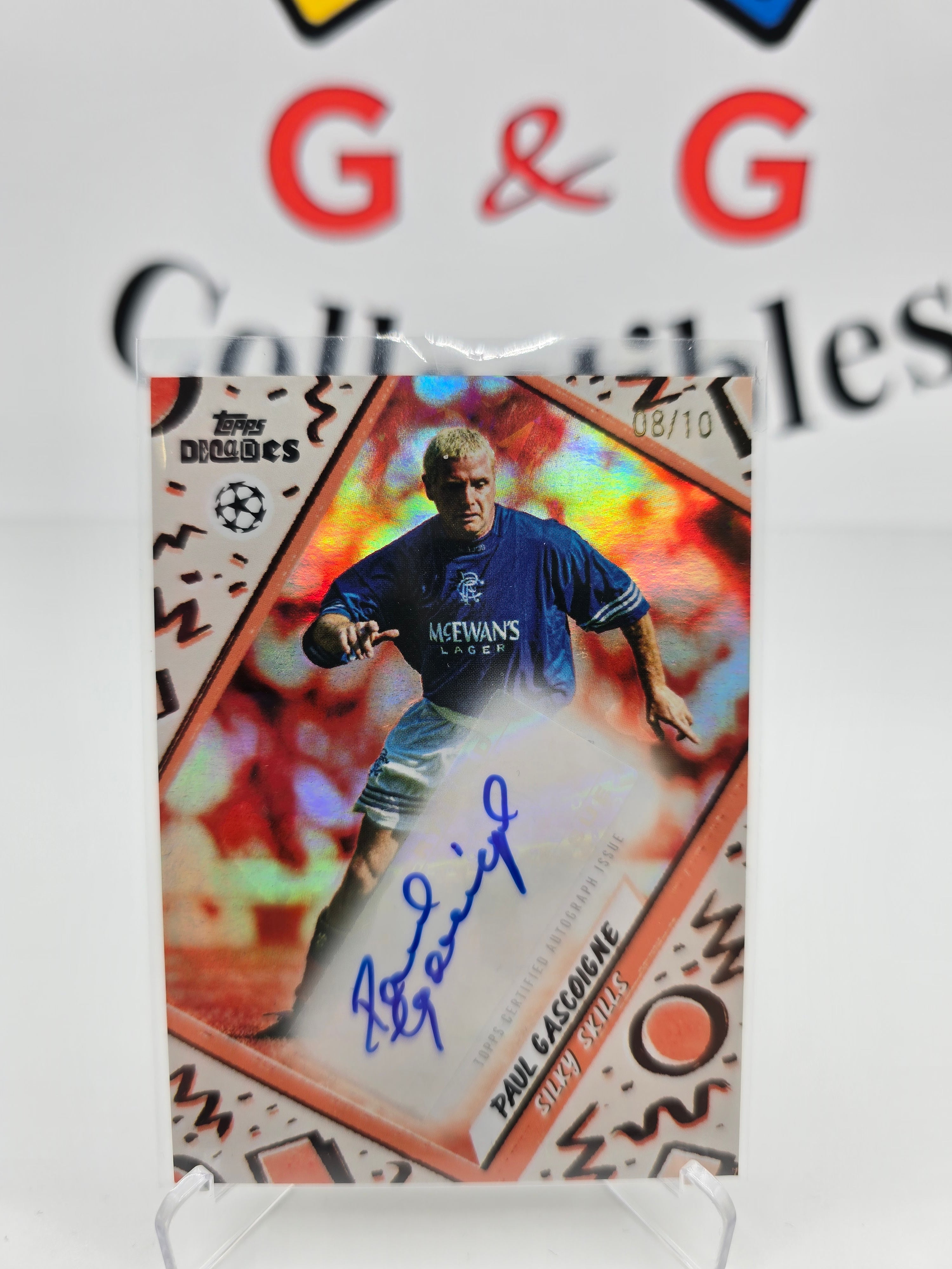 Topps Paul Gascoigne numbered 08/10 with autograph