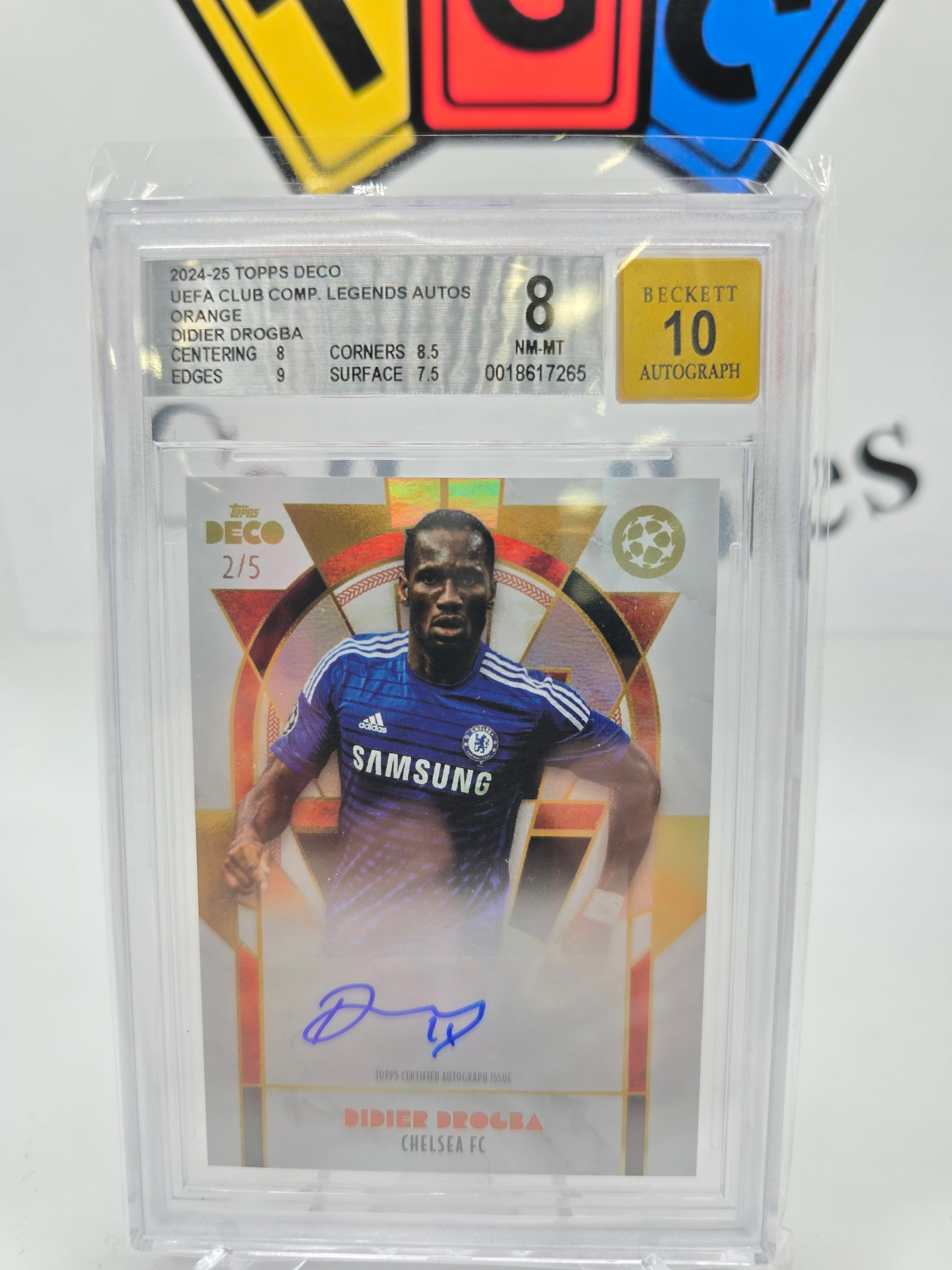 Topps Didier Drogba numbered 2/5 with autograph Bgs 8 10