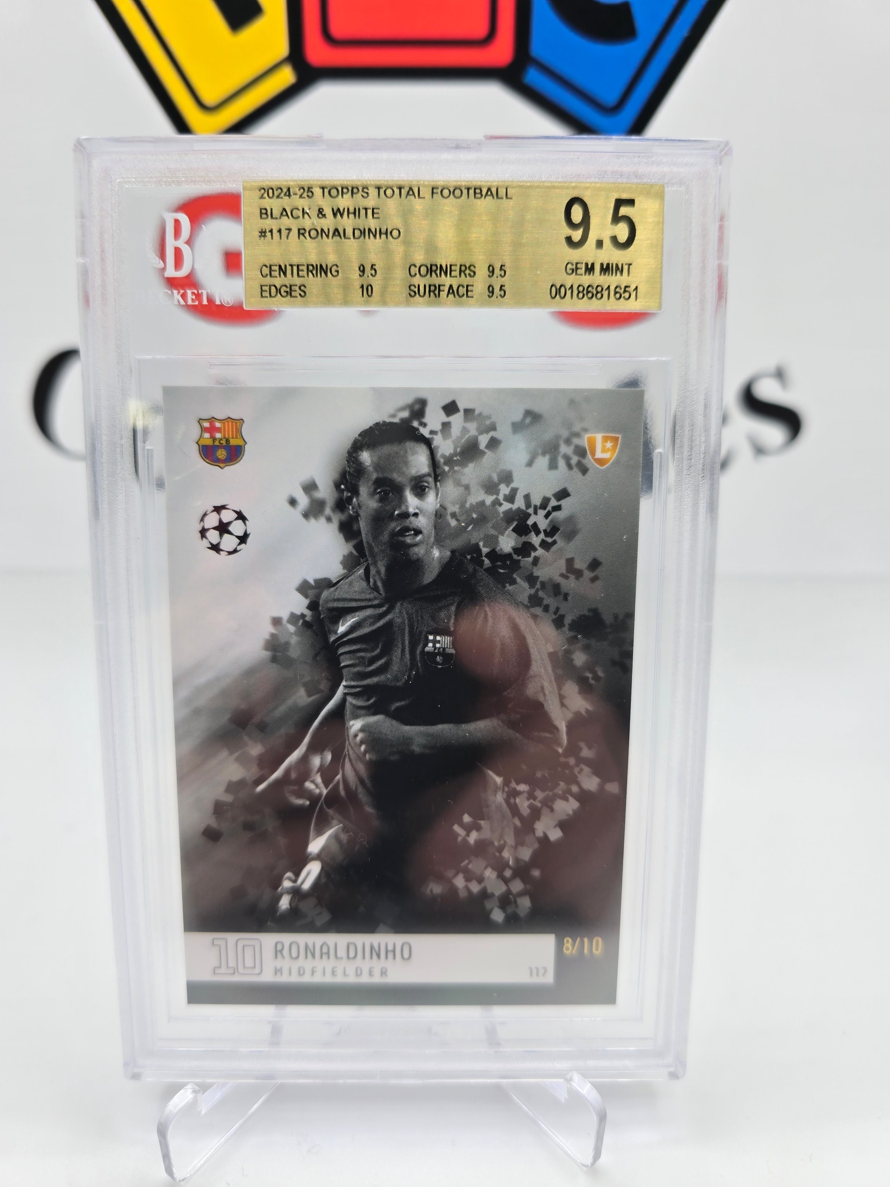 Topps Ronaldinho numbered 08/10 Bgs 9.5