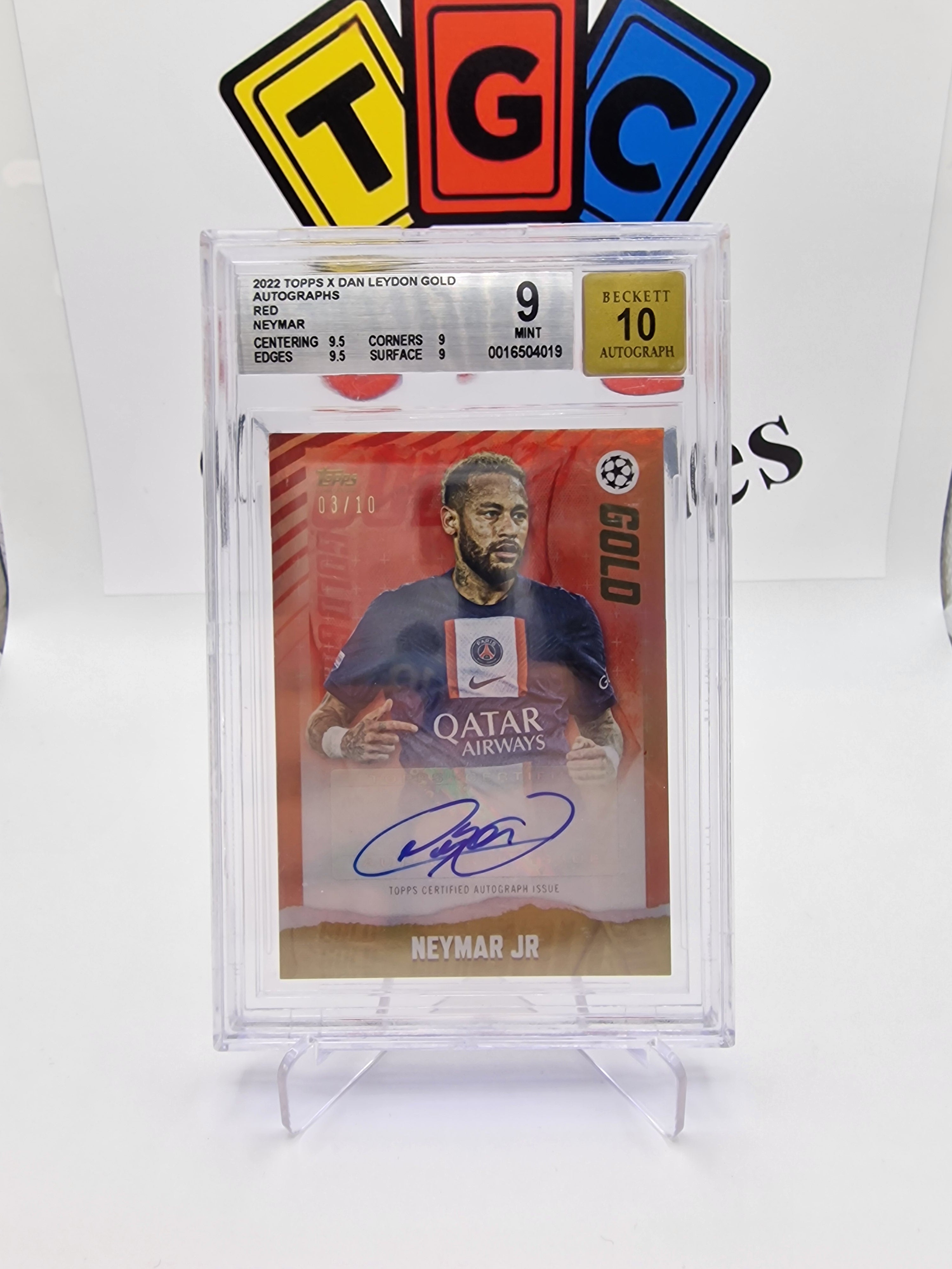 Topps Neymar jr numbered 03/10 with autograph Bgs 9 10