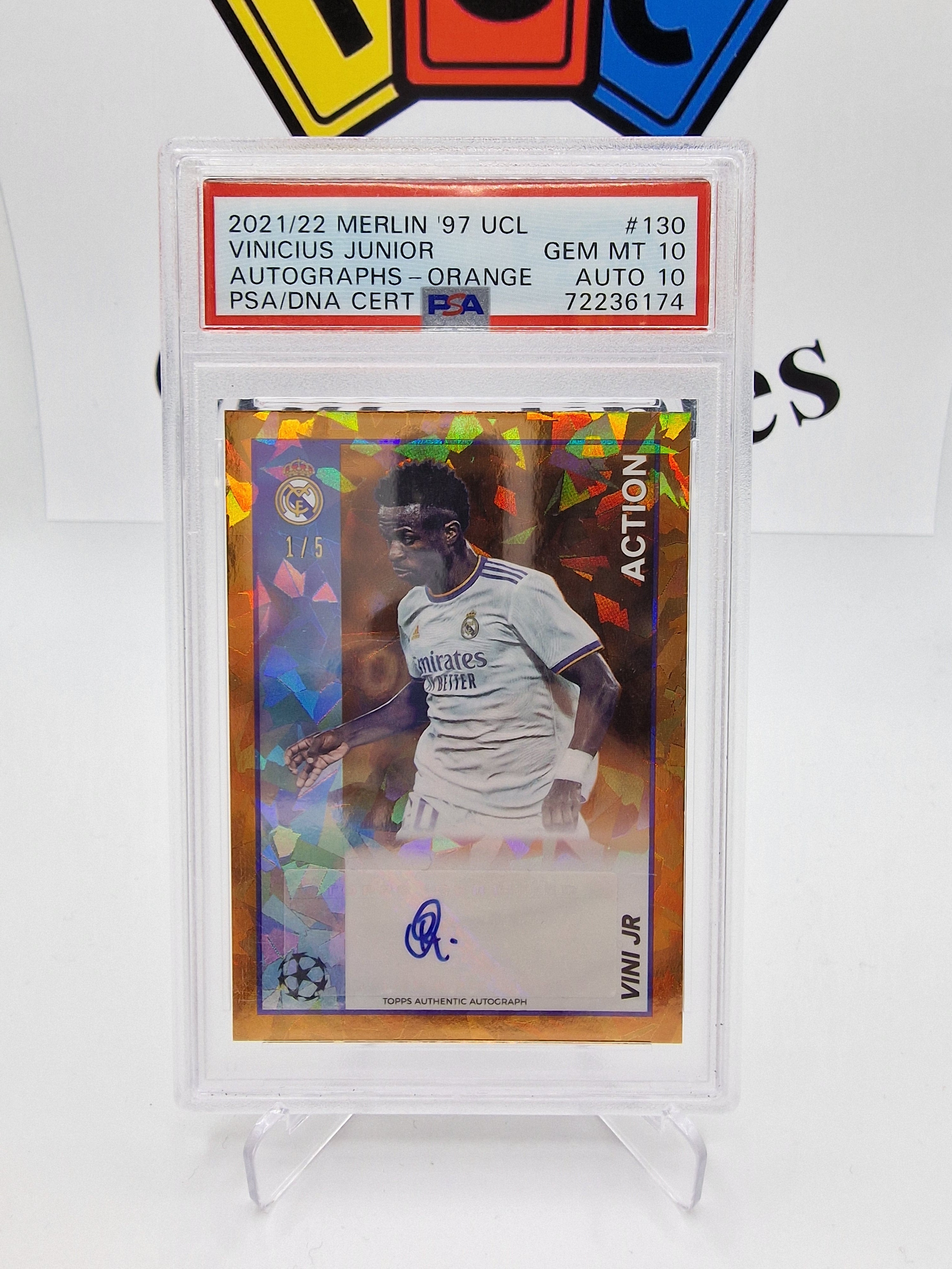 Topps Vini Jr. numbered 1/5 with autograph Psa 10 10