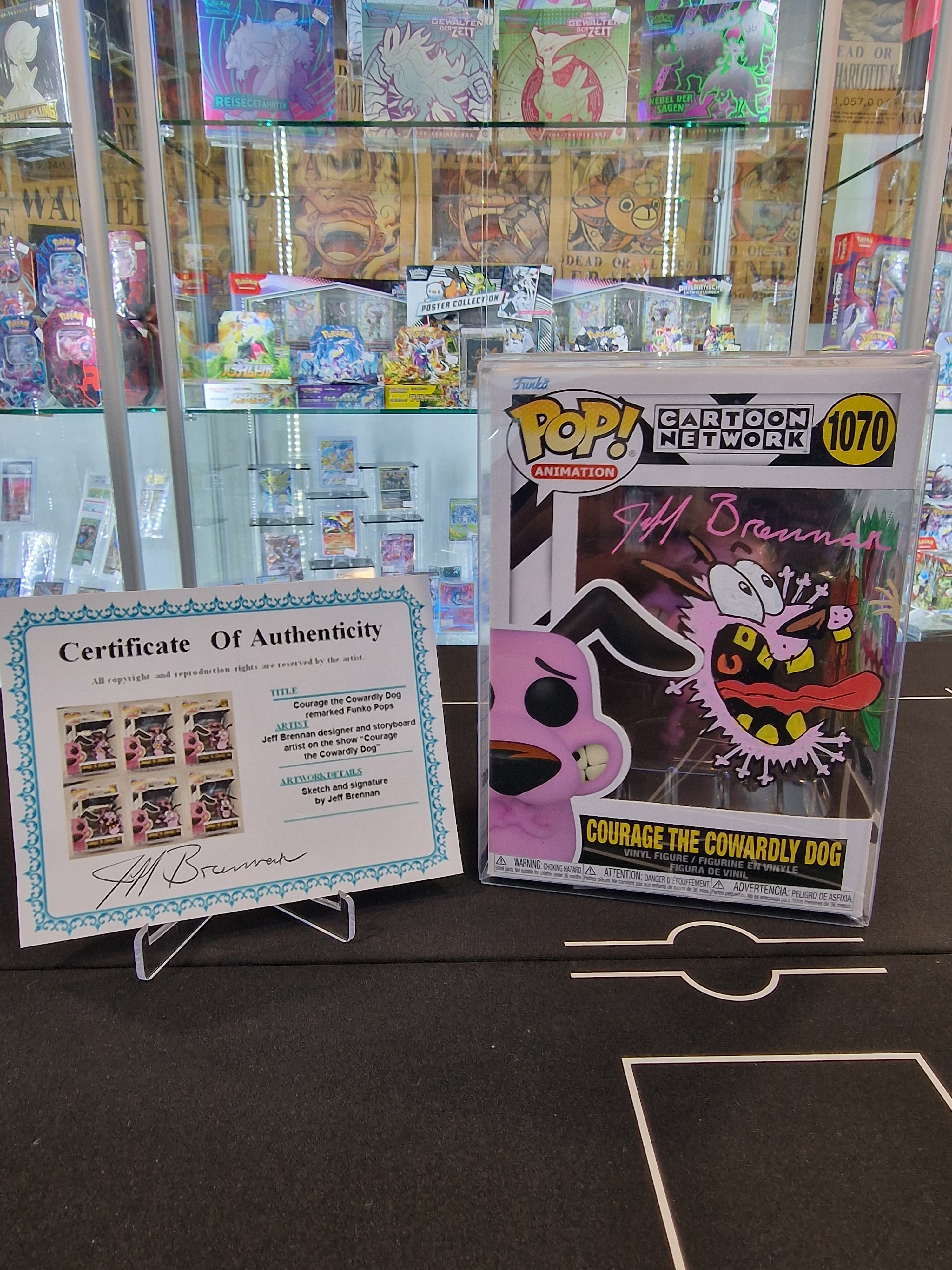 Funko Pop Courage the Cowardly Dog signed by Jeff Brennan with certificate