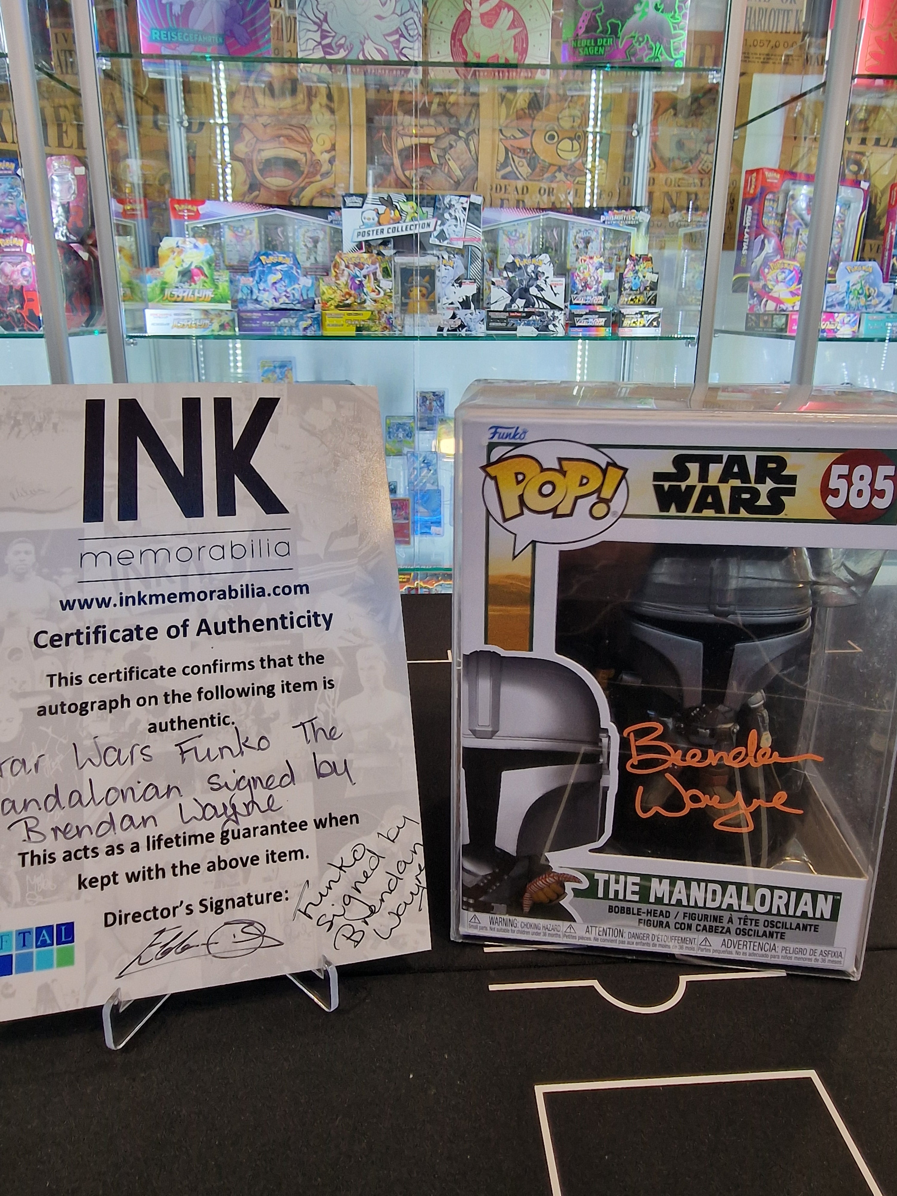 Funko Pop The Mandalorian signed by Brendan Wayne with certificate