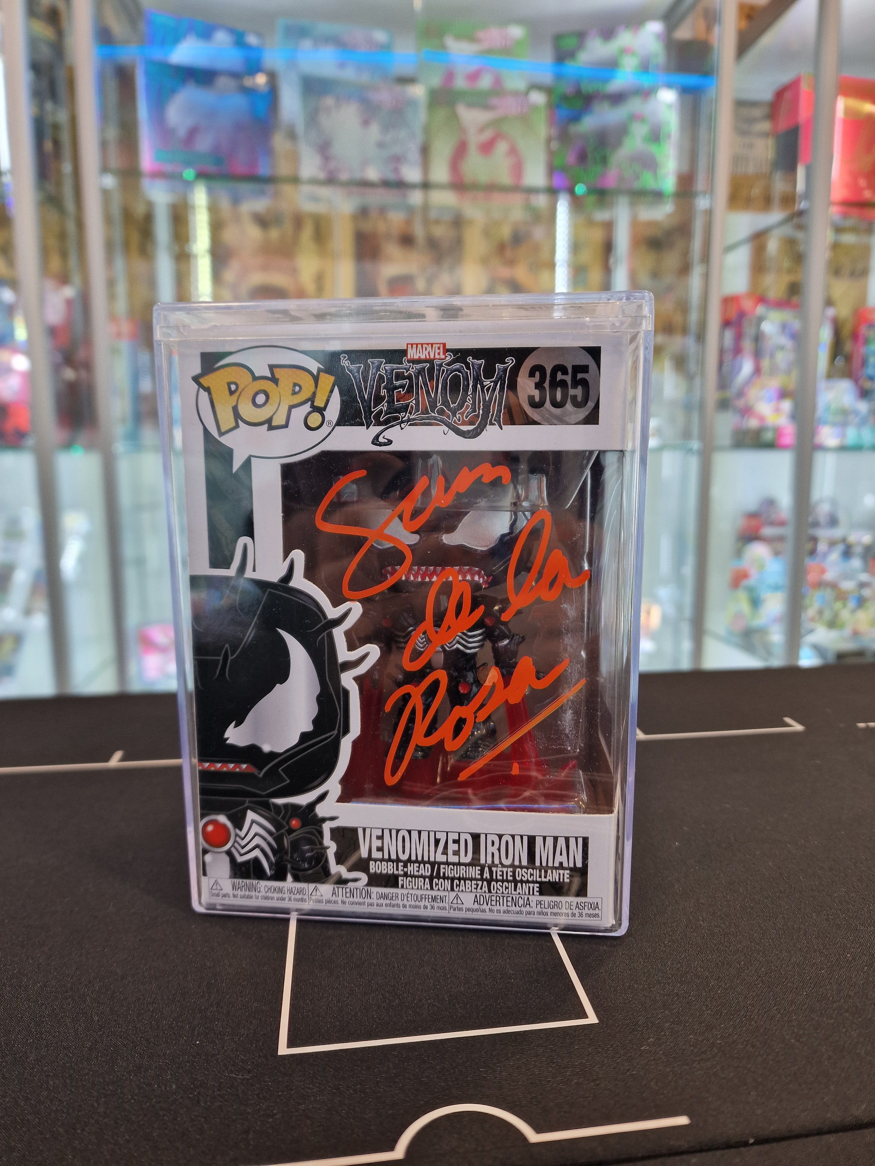 Funko Pop Venomized Iron Man signed by Sam De La Rosa with certificate