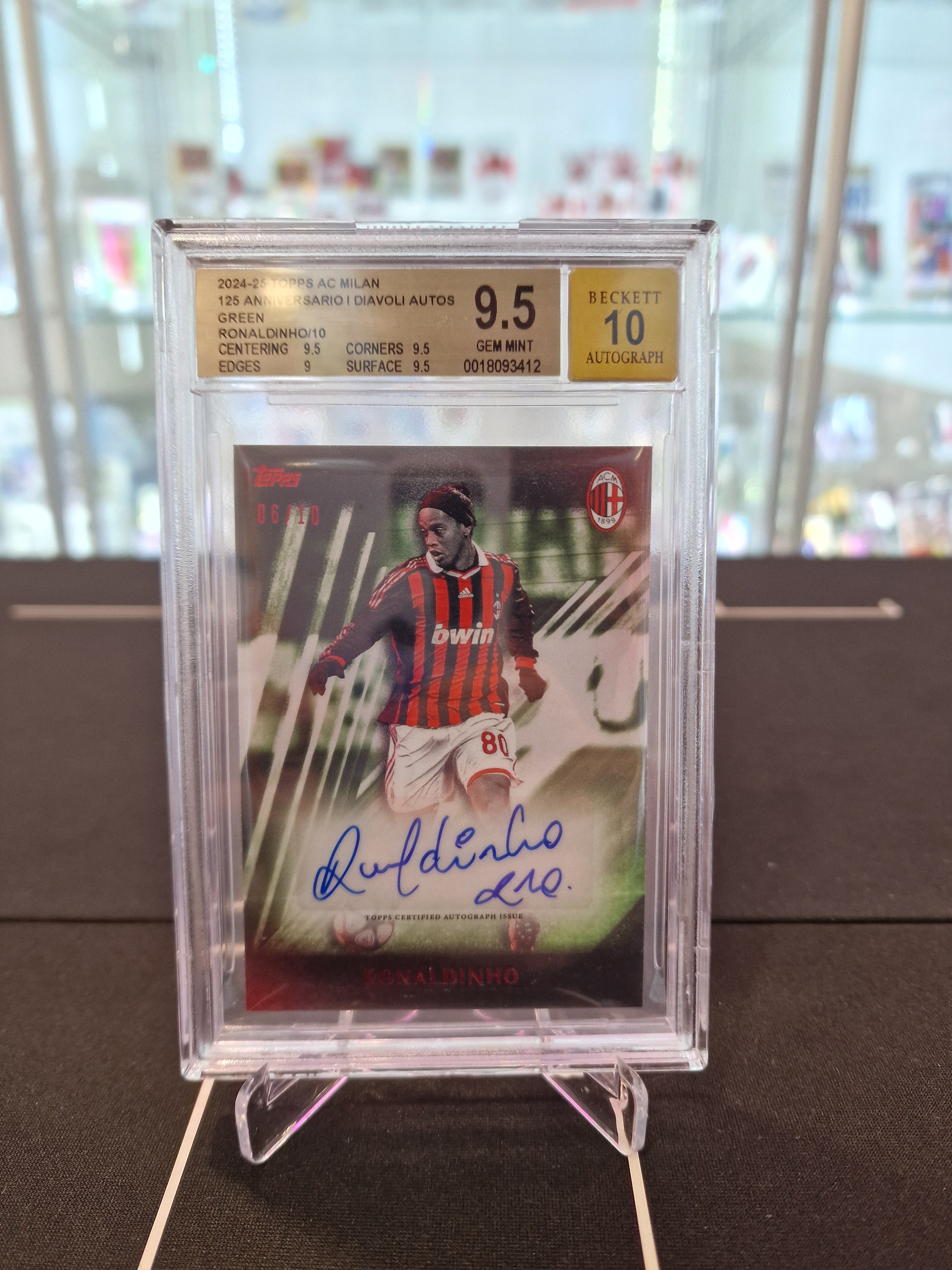 Topps Ronaldinho numbered 06/10 with autograph bgs 9.5 10