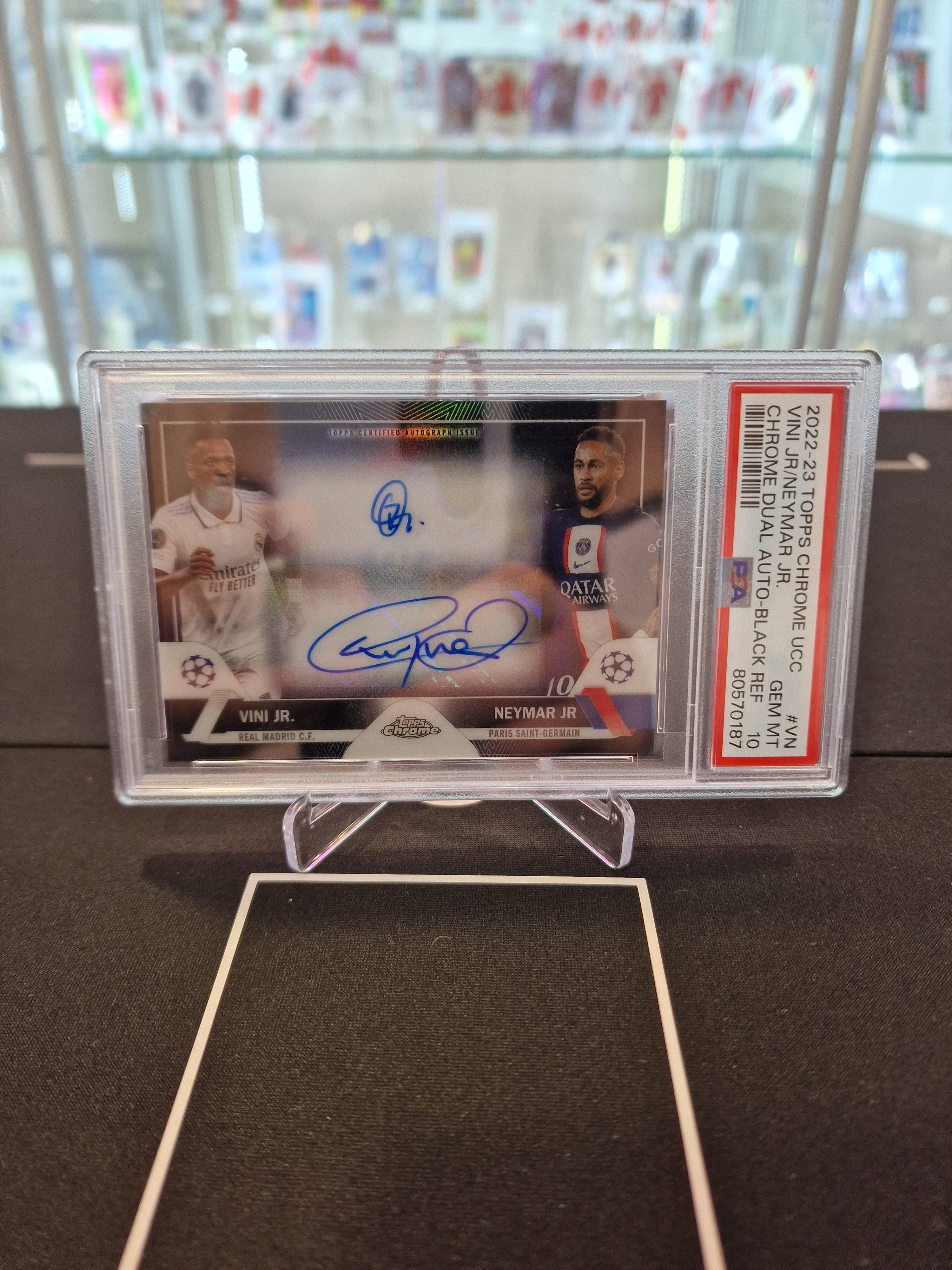 Topps Dual Autograph Vini jr & Neymar jr /10 Psa 10